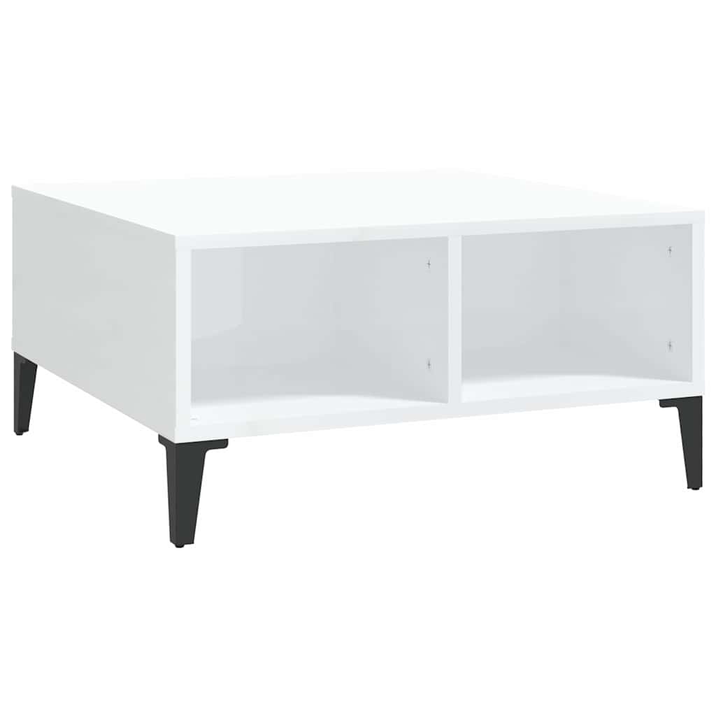 805992 vidaXL Coffee Table High Gloss White 60x60x30 cm Engineered Wood