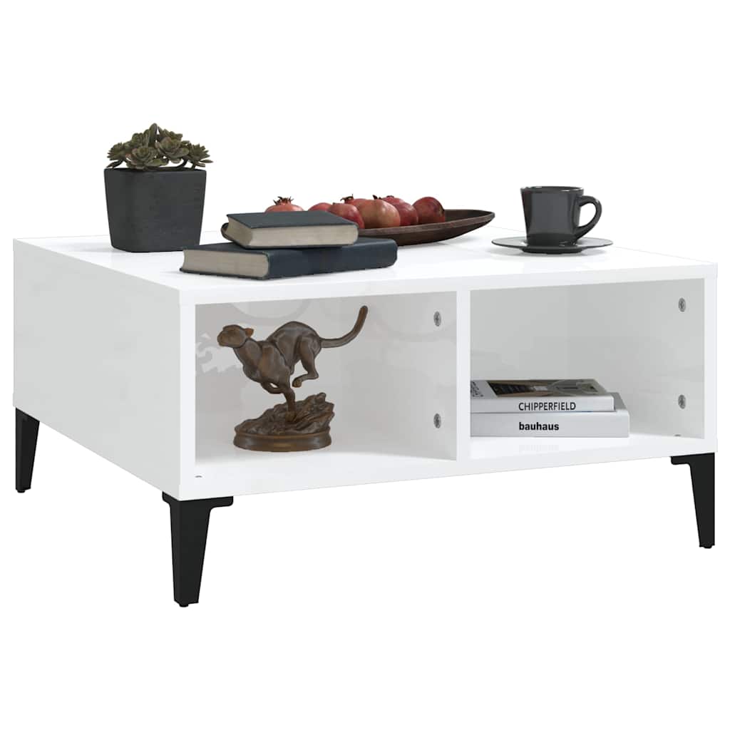 805992 vidaXL Coffee Table High Gloss White 60x60x30 cm Engineered Wood