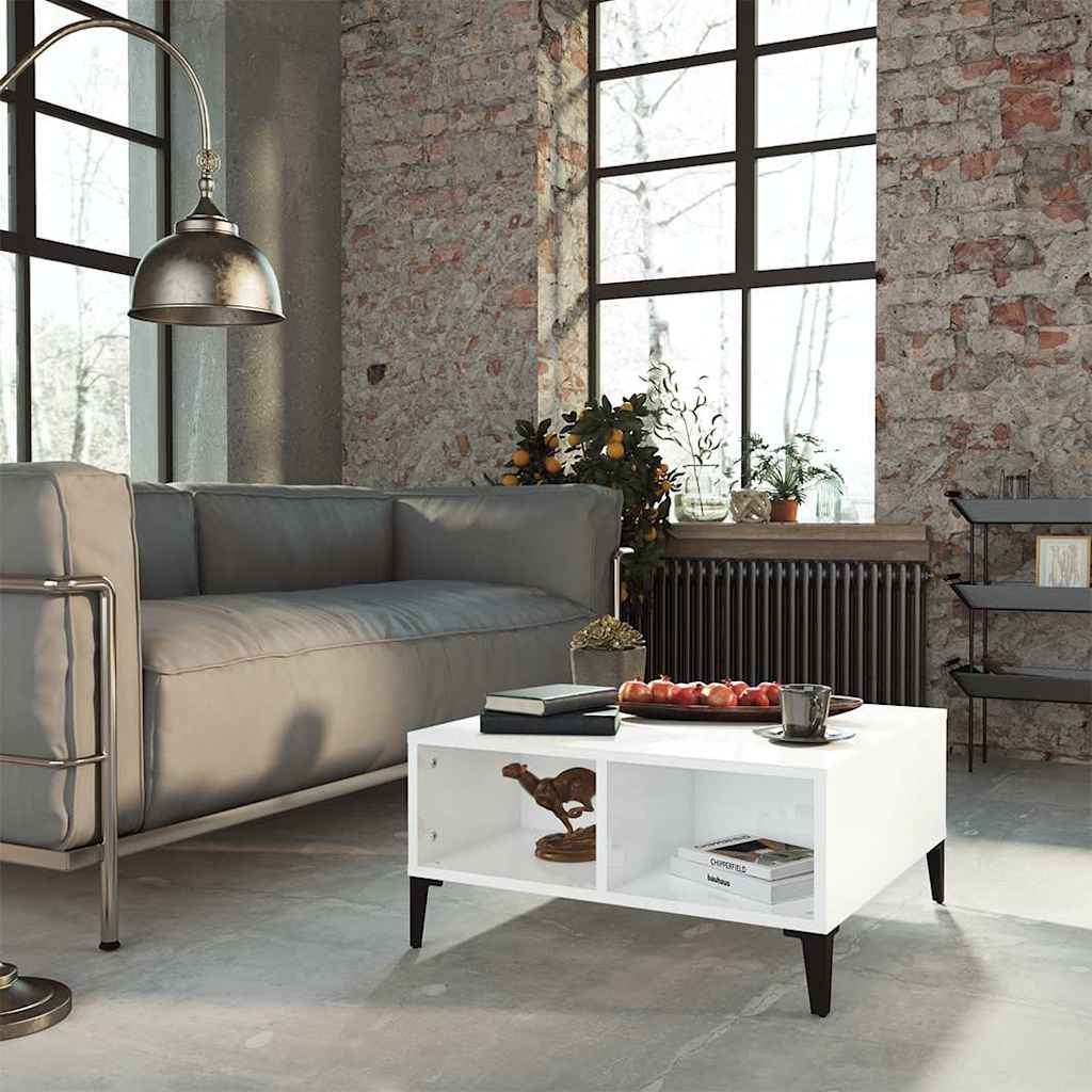 805992 vidaXL Coffee Table High Gloss White 60x60x30 cm Engineered Wood