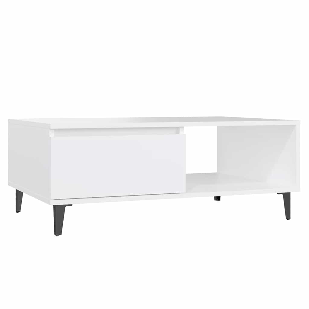 806004 vidaXL Coffee Table White 90x60x35 cm Engineered Wood