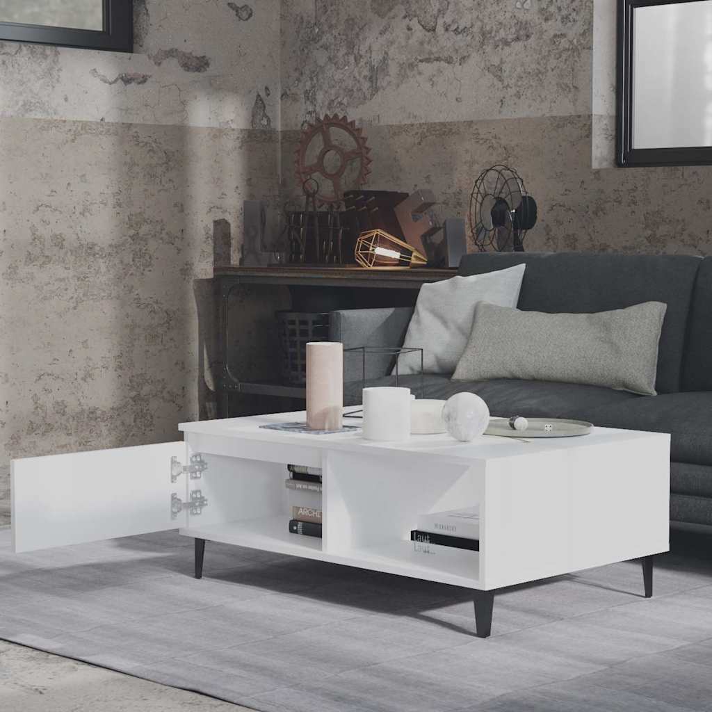 806004 vidaXL Coffee Table White 90x60x35 cm Engineered Wood