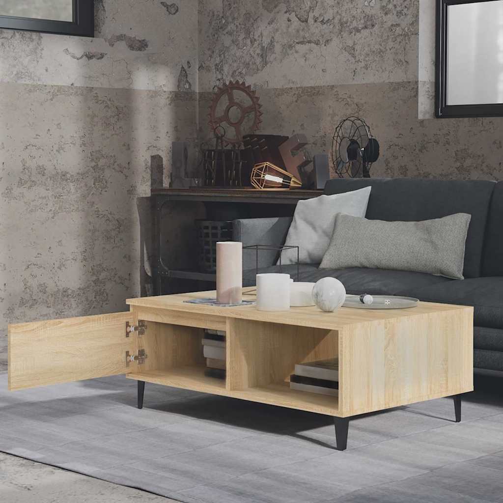 806007 vidaXL Coffee Table Sonoma Oak 90x60x35 cm Engineered Wood