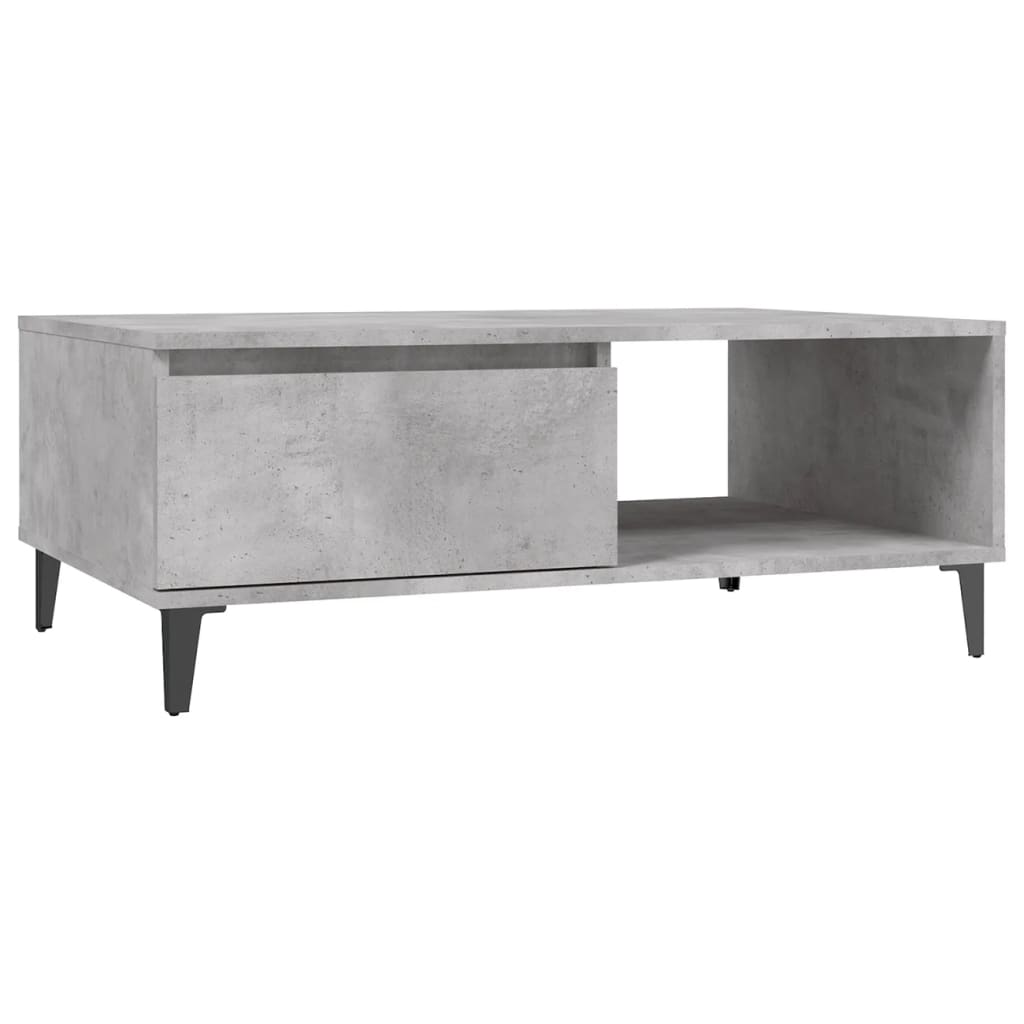 806008 vidaXL Coffee Table Concrete Grey 90x60x35 cm Engineered Wood