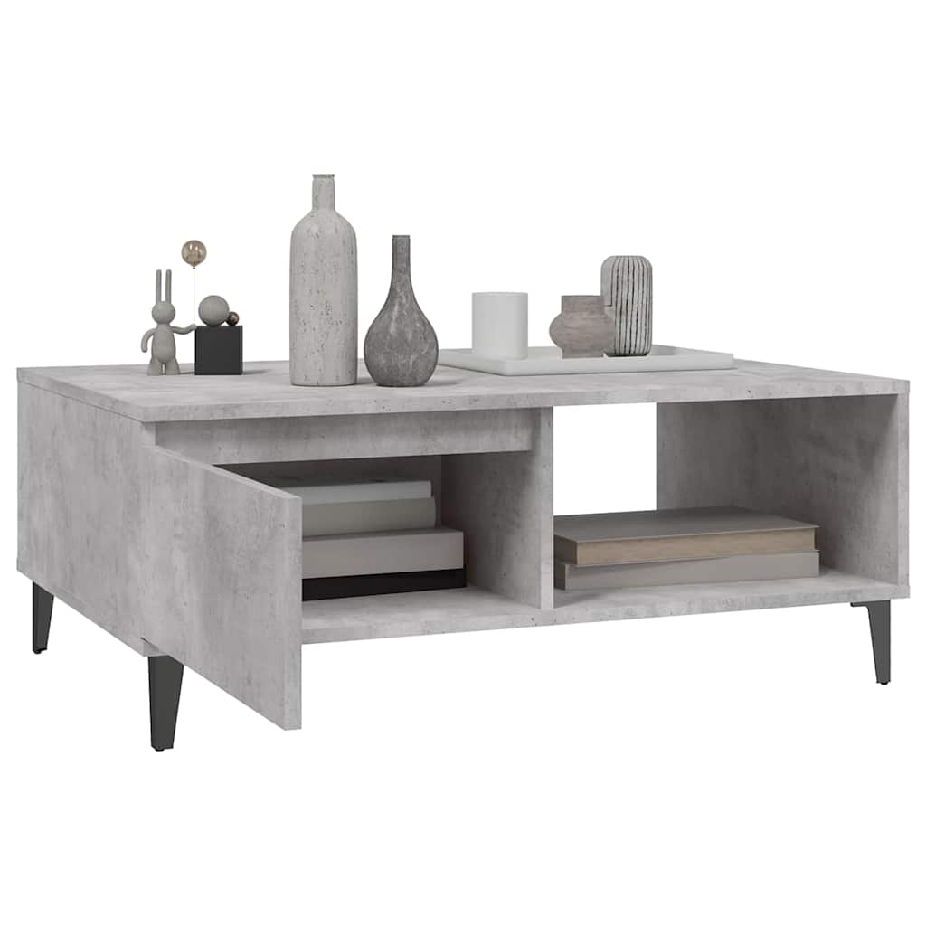 806008 vidaXL Coffee Table Concrete Grey 90x60x35 cm Engineered Wood