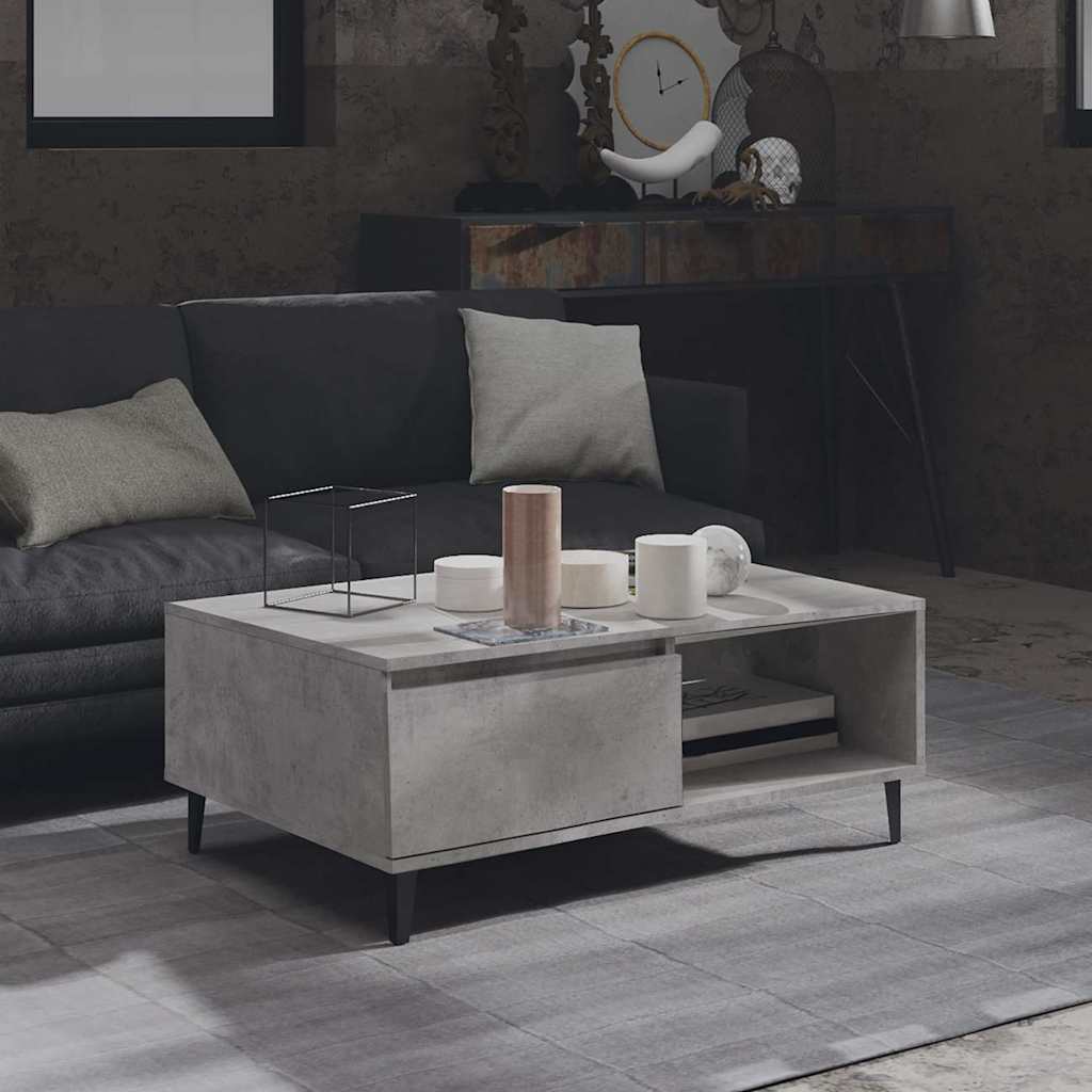 806008 vidaXL Coffee Table Concrete Grey 90x60x35 cm Engineered Wood