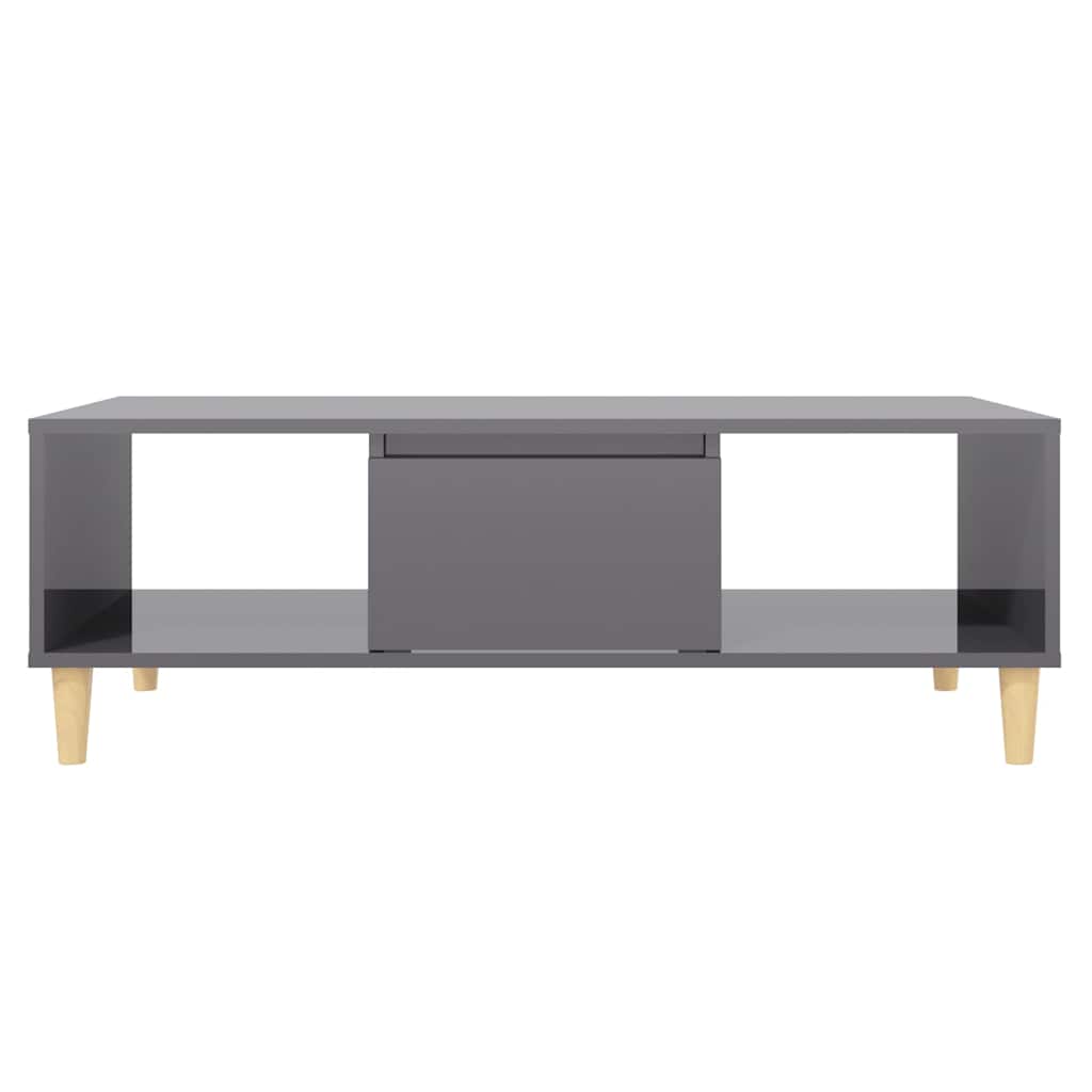 806021 vidaXL Coffee Table High Gloss Grey 103,5x60x35 cm Engineered Wood
