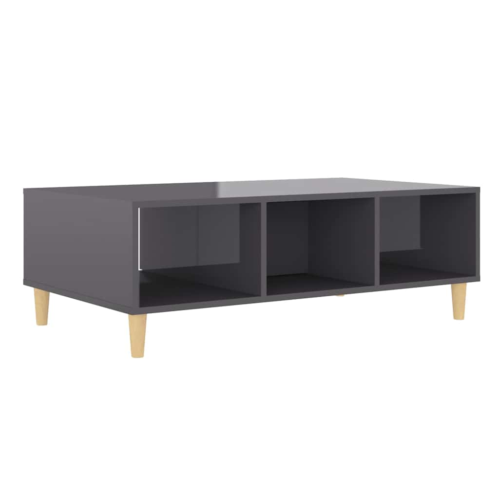 806021 vidaXL Coffee Table High Gloss Grey 103,5x60x35 cm Engineered Wood