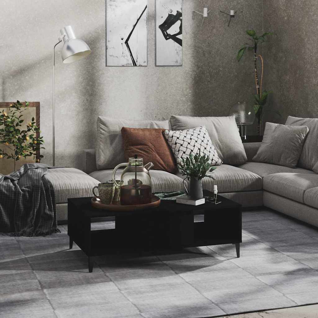 806023 vidaXL Coffee Table Black 103,5x60x35 cm Engineered Wood