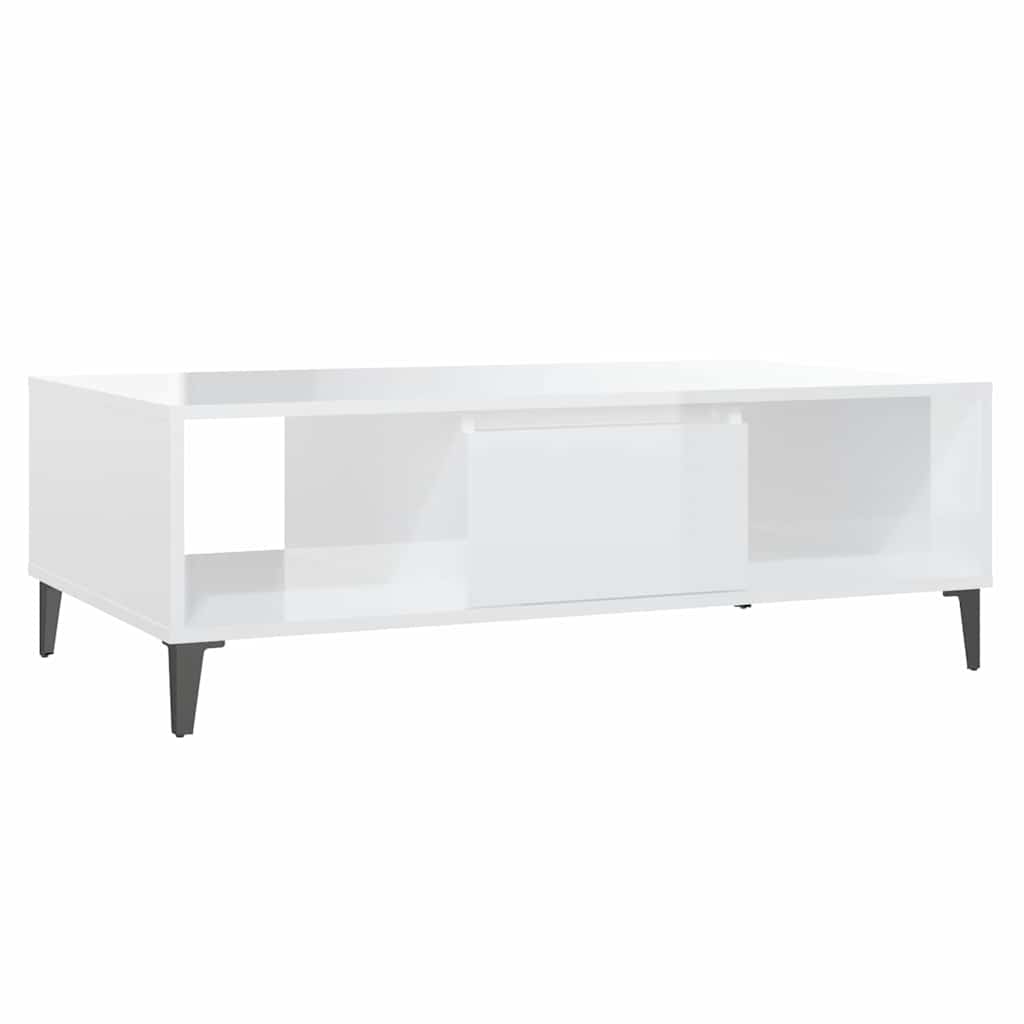 806028 vidaXL Coffee Table High Gloss White 103,5x60x35 cm Engineered Wood