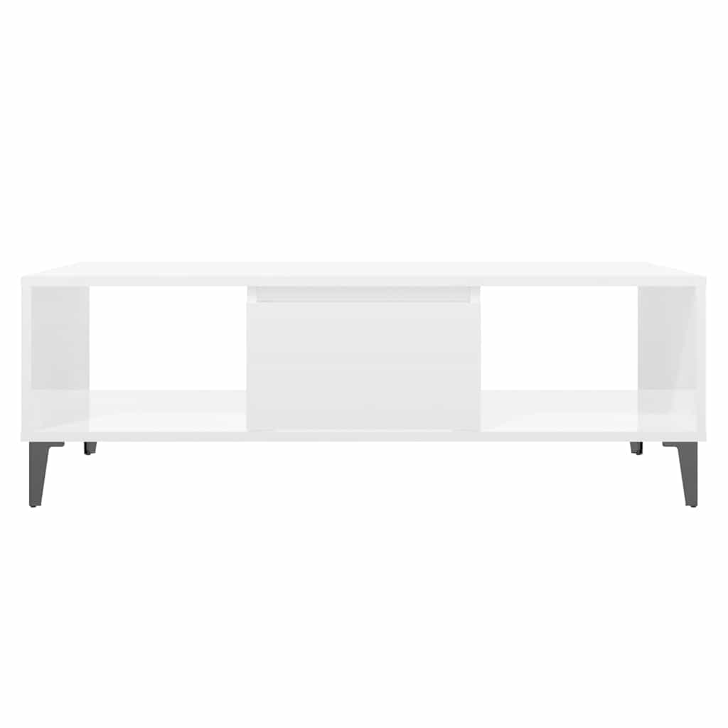 806028 vidaXL Coffee Table High Gloss White 103,5x60x35 cm Engineered Wood
