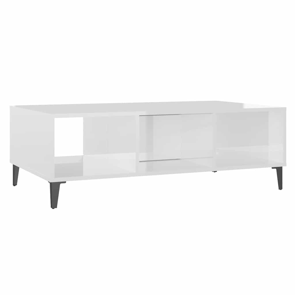 806028 vidaXL Coffee Table High Gloss White 103,5x60x35 cm Engineered Wood