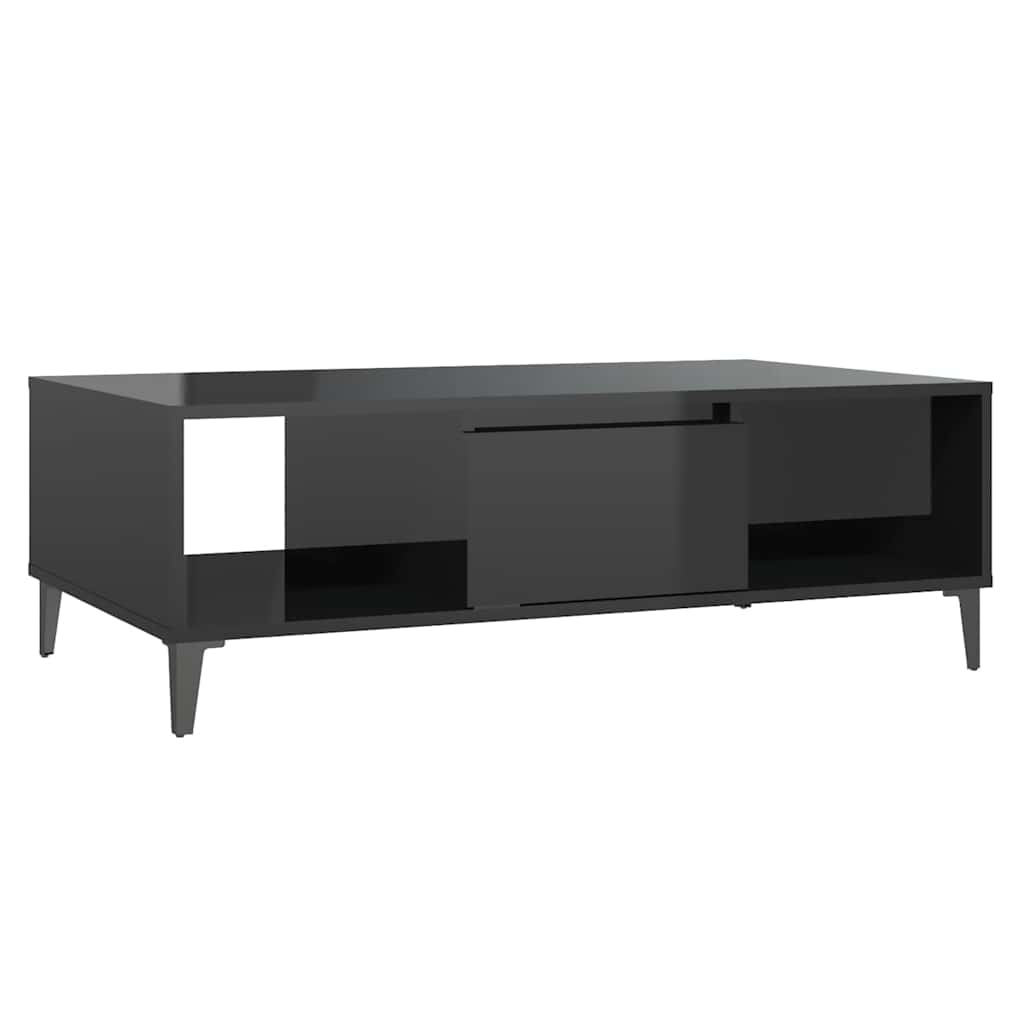 806029 vidaXL Coffee Table High Gloss Black 103,5x60x35 cm Engineered Wood