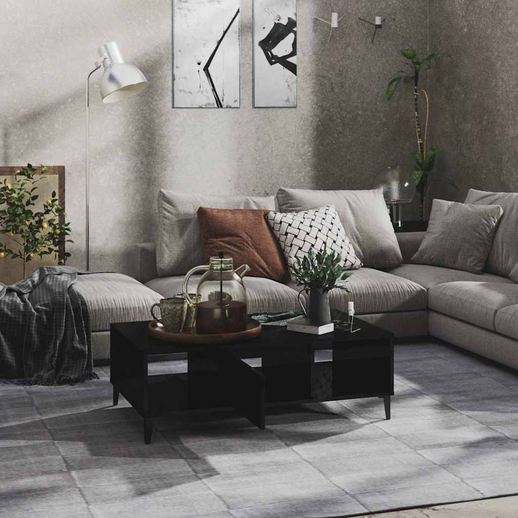 806029 vidaXL Coffee Table High Gloss Black 103,5x60x35 cm Engineered Wood