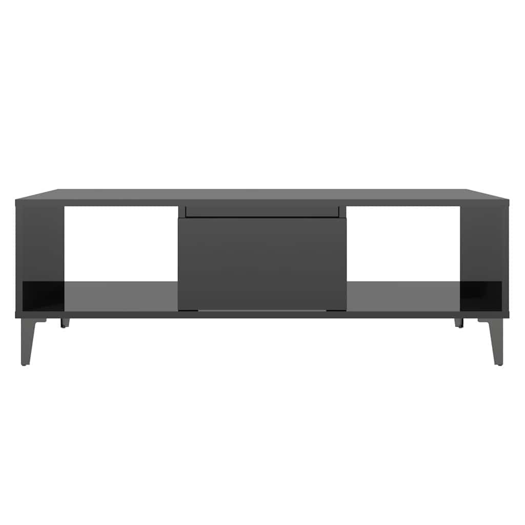 806029 vidaXL Coffee Table High Gloss Black 103,5x60x35 cm Engineered Wood