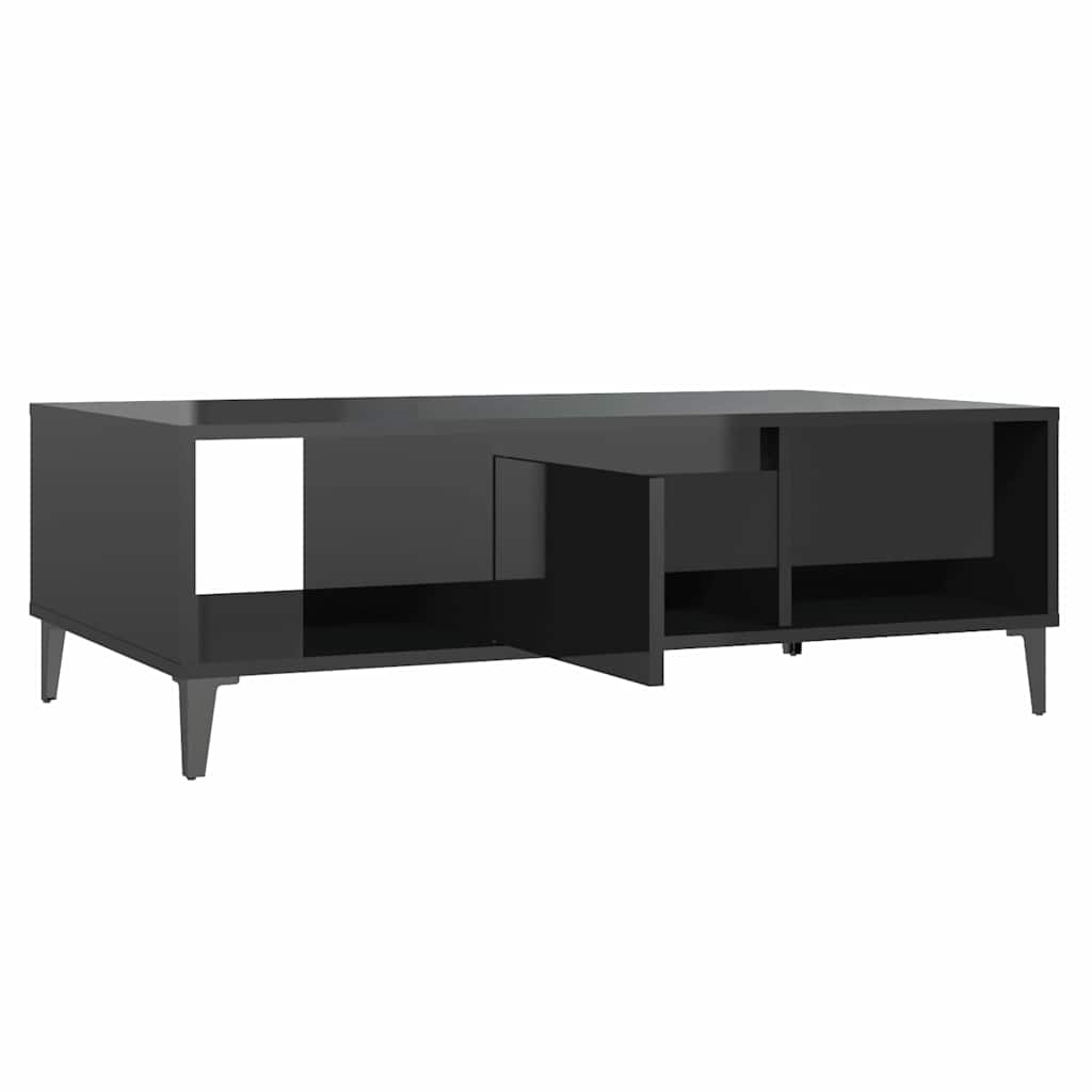 806029 vidaXL Coffee Table High Gloss Black 103,5x60x35 cm Engineered Wood