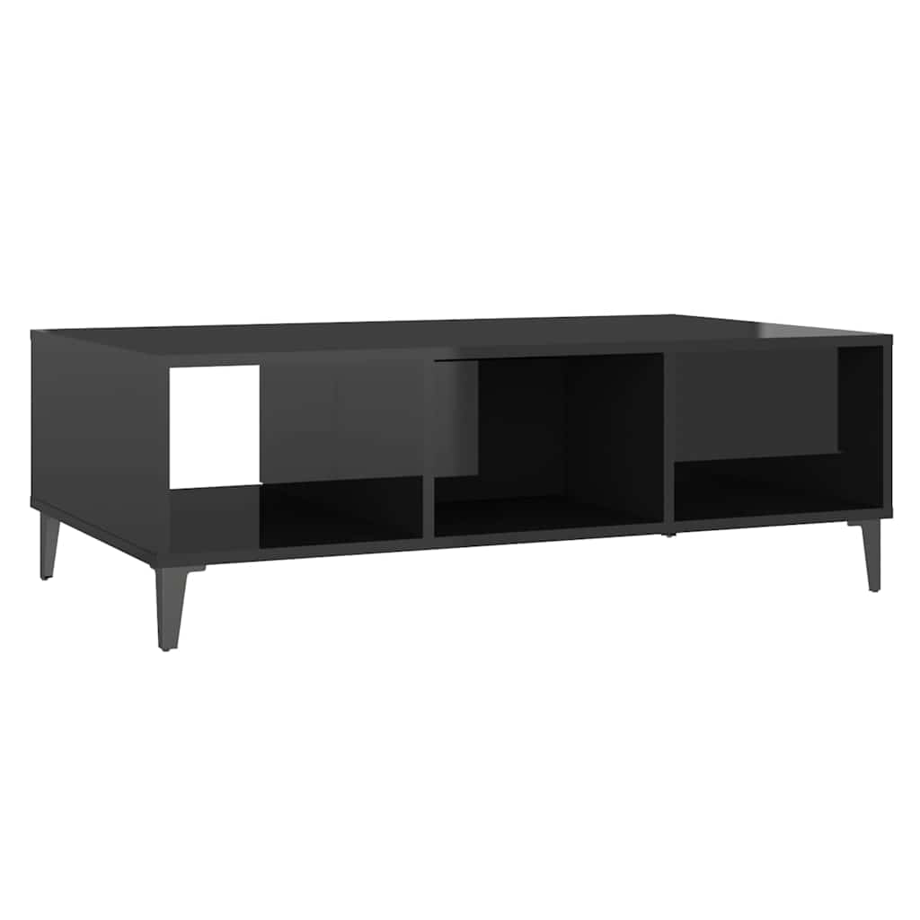 806029 vidaXL Coffee Table High Gloss Black 103,5x60x35 cm Engineered Wood
