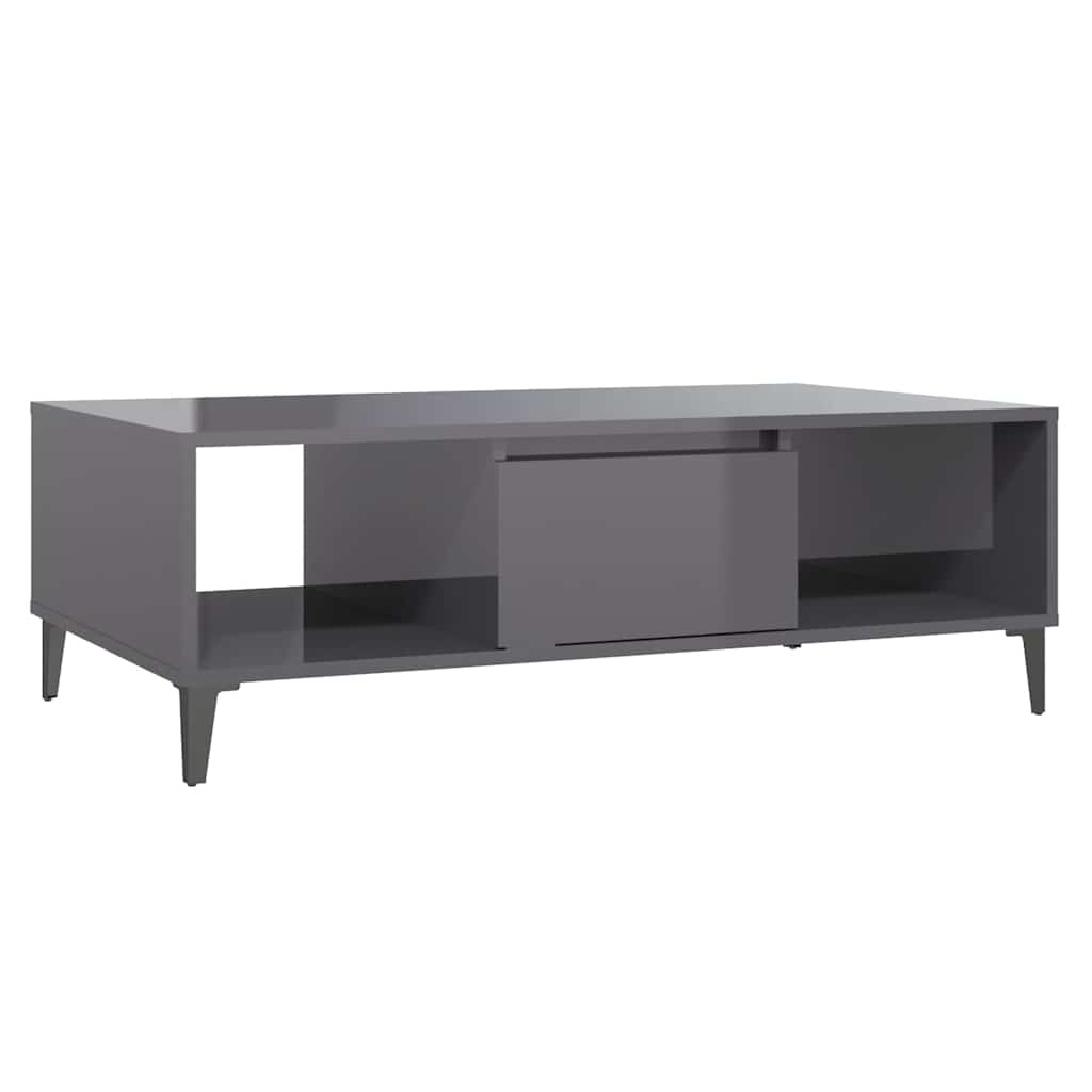 806030 vidaXL Coffee Table High Gloss Grey 103,5x60x35 cm Engineered Wood