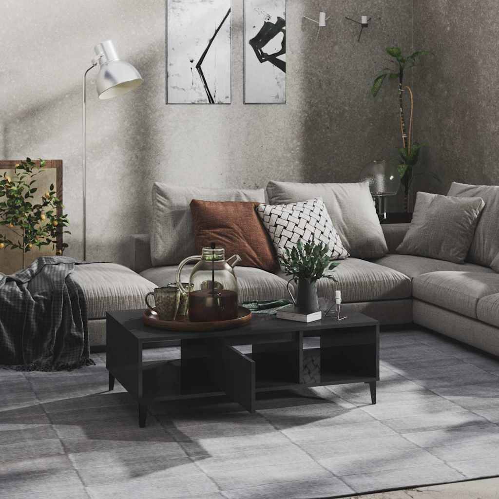 806030 vidaXL Coffee Table High Gloss Grey 103,5x60x35 cm Engineered Wood