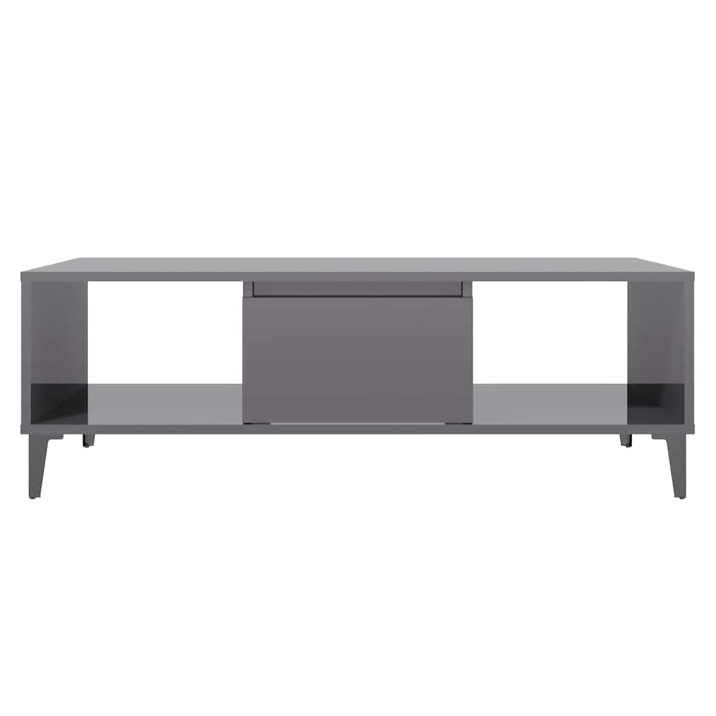 806030 vidaXL Coffee Table High Gloss Grey 103,5x60x35 cm Engineered Wood