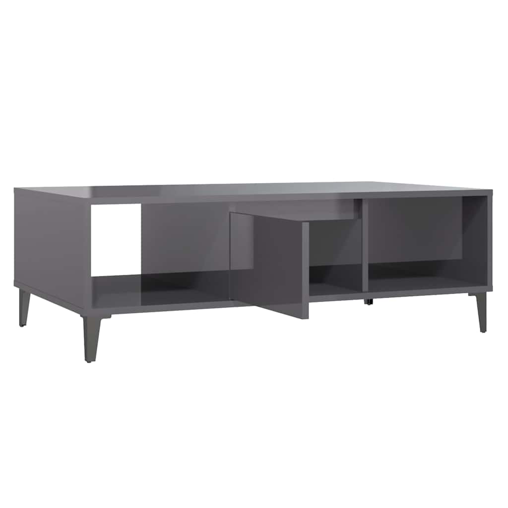 806030 vidaXL Coffee Table High Gloss Grey 103,5x60x35 cm Engineered Wood