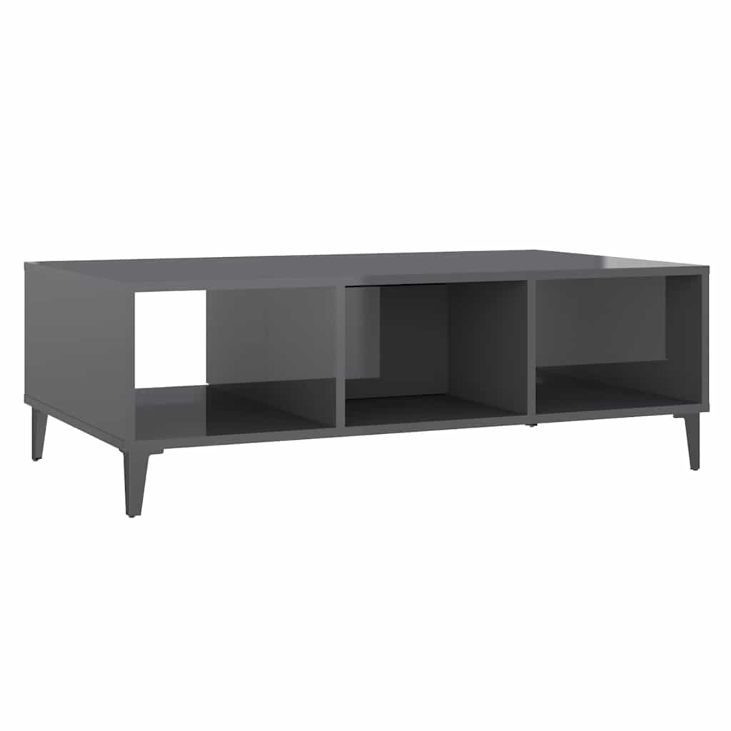 806030 vidaXL Coffee Table High Gloss Grey 103,5x60x35 cm Engineered Wood