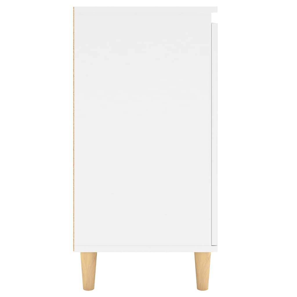 Sideboard with Solid Wood Legs White 60x35x70cm Engineered Wood