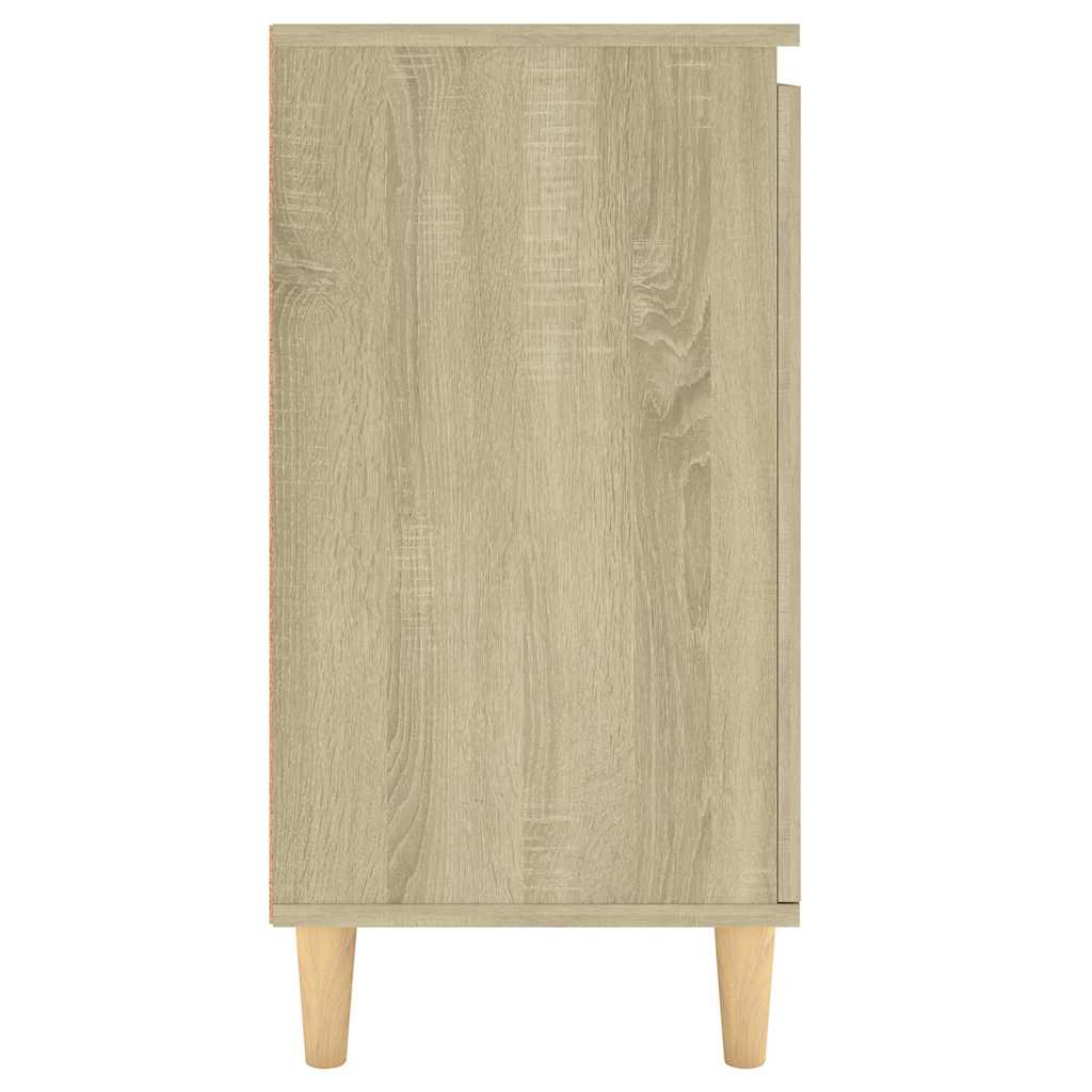 Sideboard with Solid Wood Legs Sonoma Oak 60x35x70 cm