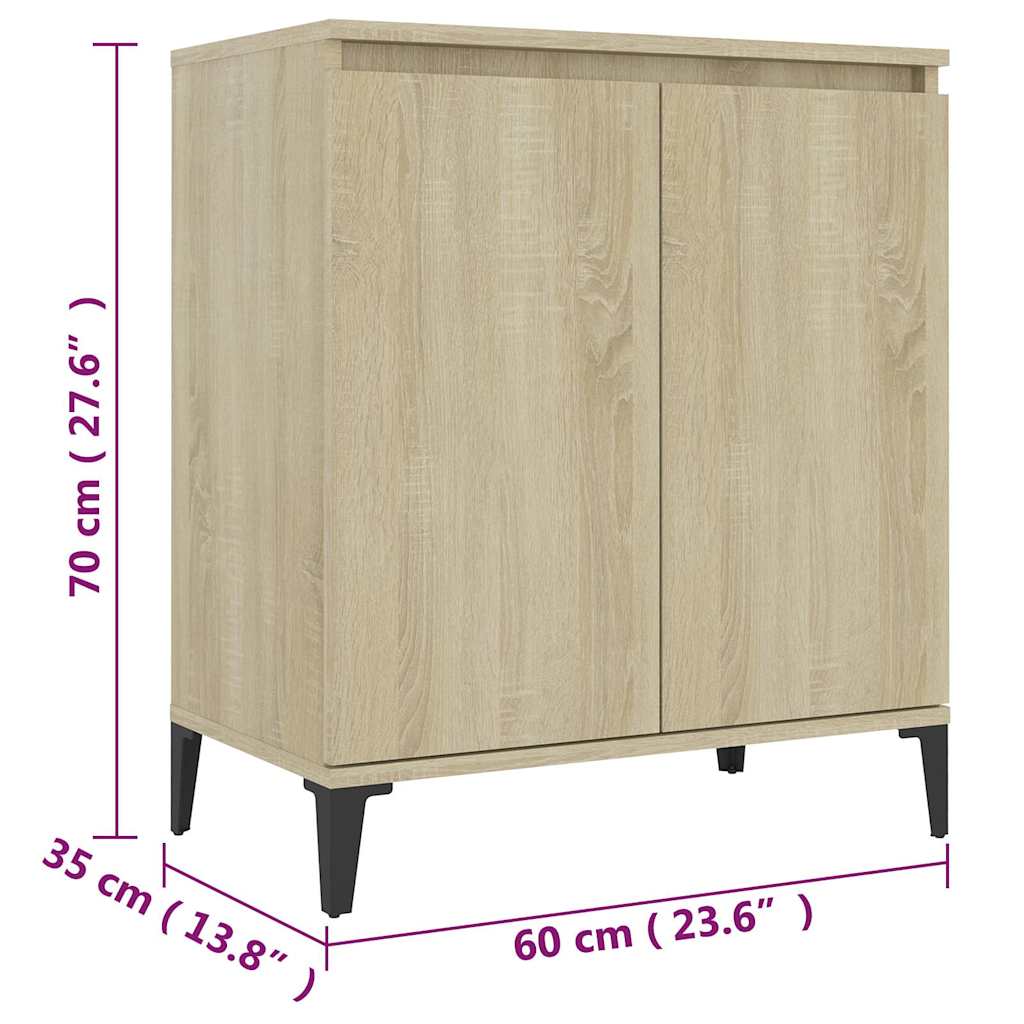 806079 vidaXL Sideboard Sonoma Oak 60x35x70 cm Engineered Wood