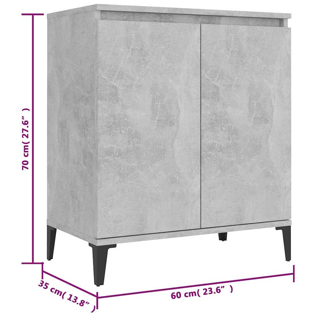 806080 vidaXL Sideboard Concrete Grey 60x35x70 cm Engineered Wood