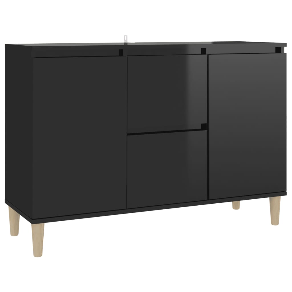 vidaXL Sideboard High Gloss Black 101x35x70 cm Engineered Wood