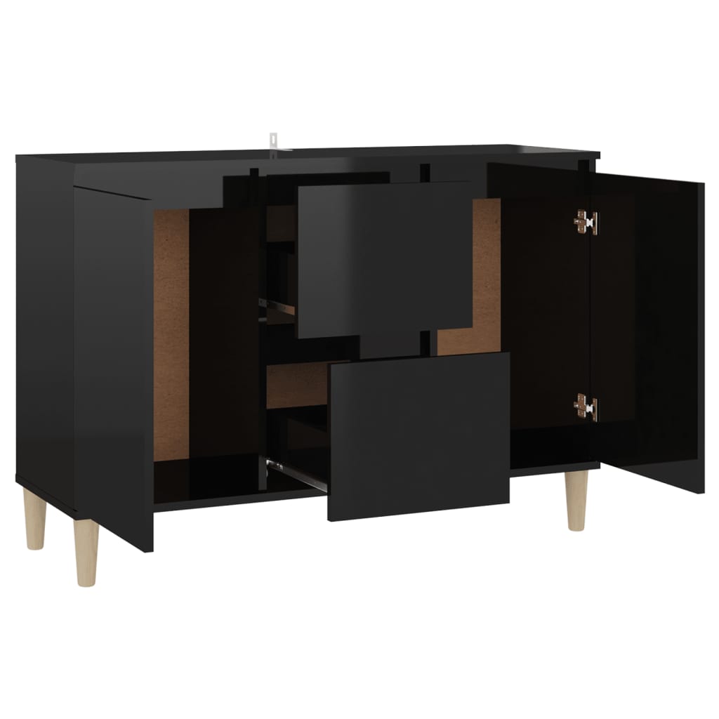 vidaXL Sideboard High Gloss Black 101x35x70 cm Engineered Wood