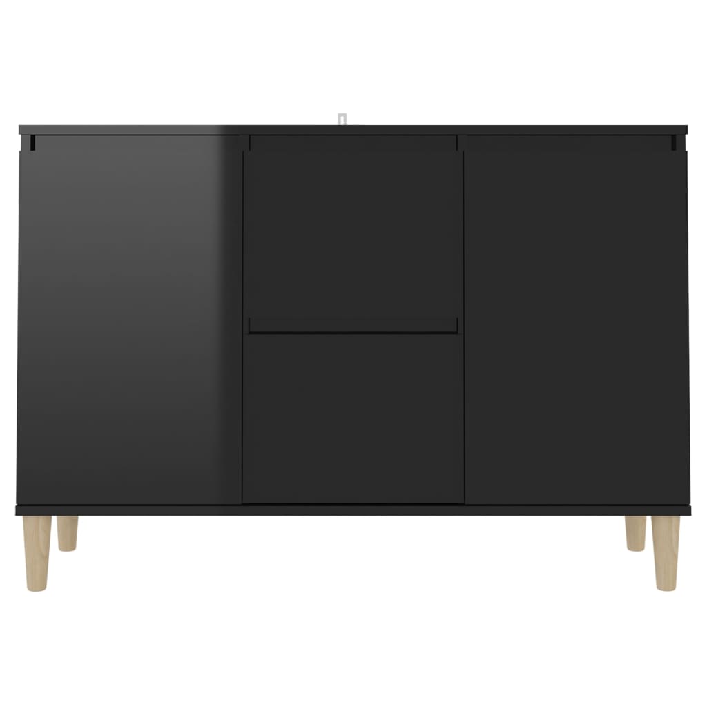 vidaXL Sideboard High Gloss Black 101x35x70 cm Engineered Wood