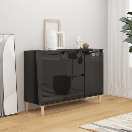 vidaXL Sideboard High Gloss Black 101x35x70 cm Engineered Wood