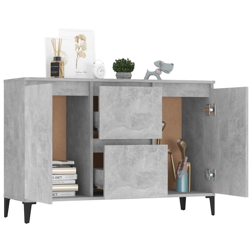 Sideboard Concrete Grey 102x35x70 cm Engineered Wood