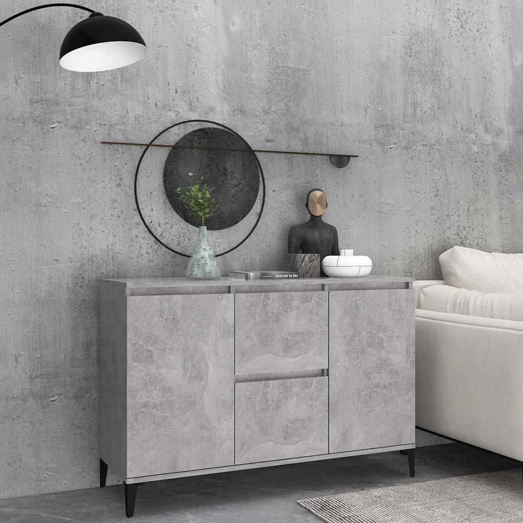 806116 vidaXL Sideboard Concrete Grey 102x35x70 cm Engineered Wood