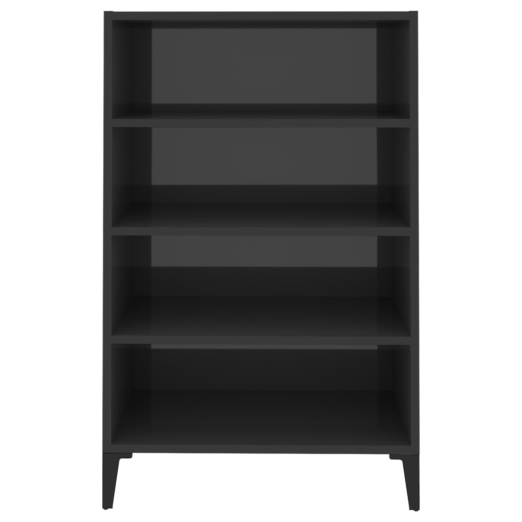 Sideboard High Gloss Grey 57x35x90 cm Engineered Wood
