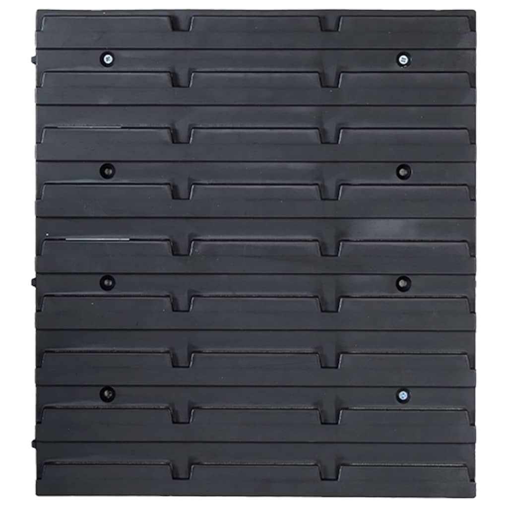 vidaXL 48 Piece Storage Bin Kit with Wall Panels Blue and Black