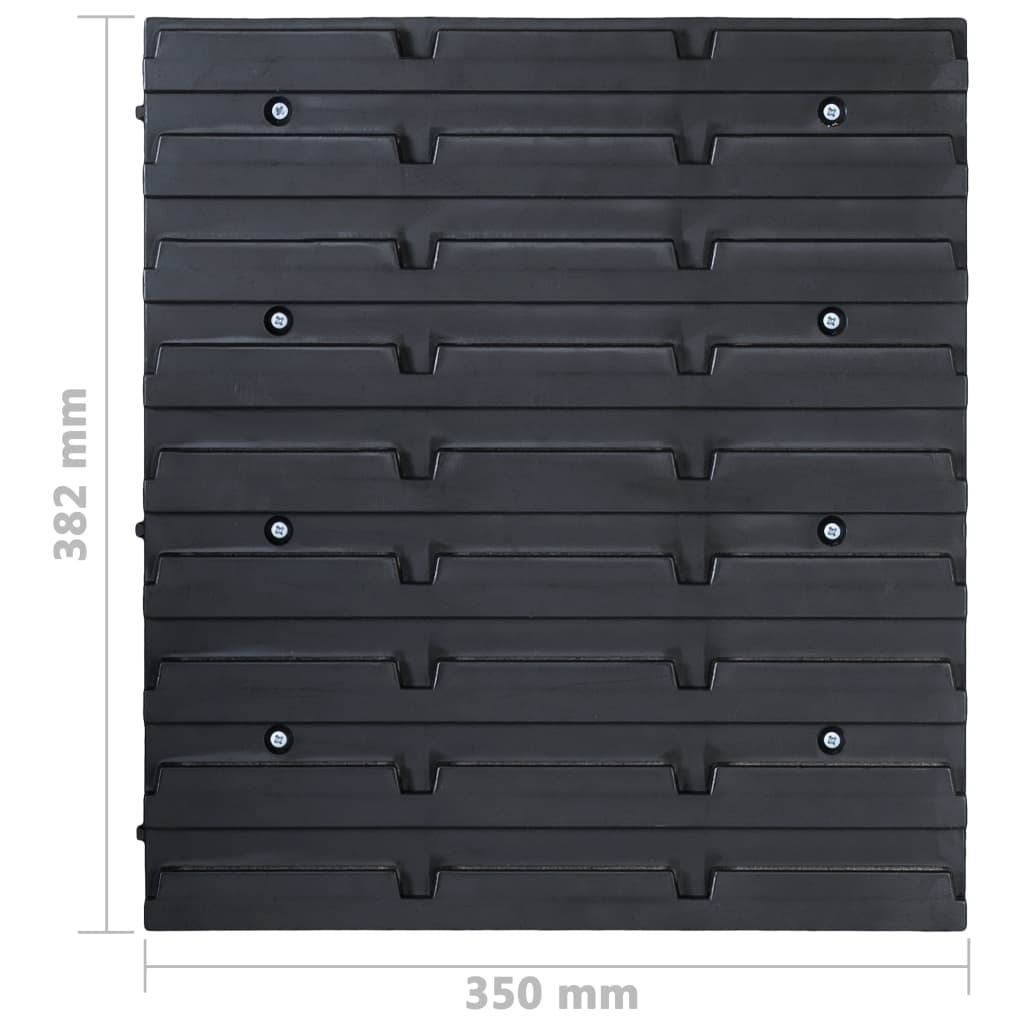 vidaXL 48 Piece Storage Bin Kit with Wall Panels Blue and Black