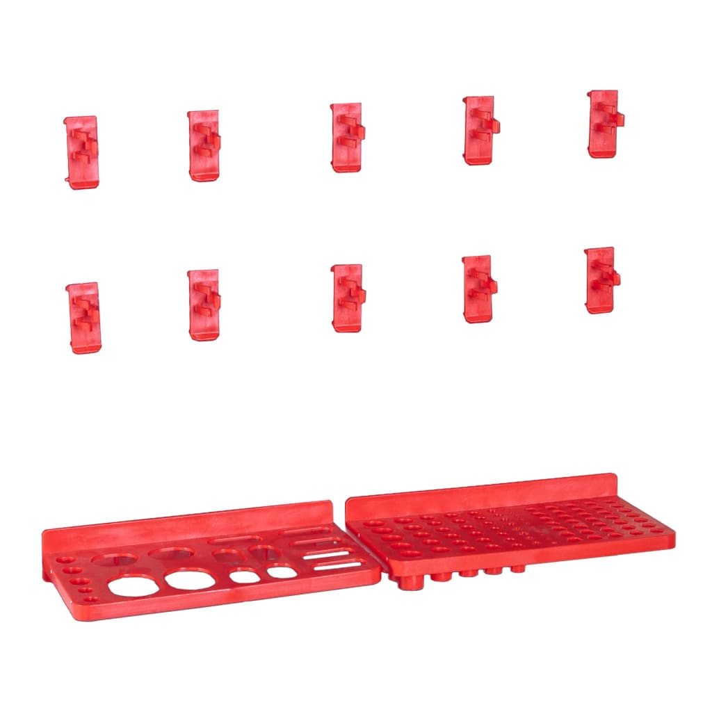 vidaXL 39 Piece Storage Bin Kit with Wall Panels Red and Black