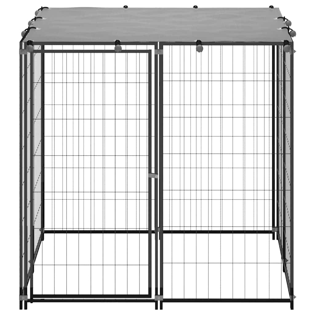 150781 vidaXL Dog Kennel Black 110x110x110 cm Steel