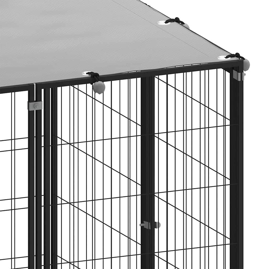 150781 vidaXL Dog Kennel Black 110x110x110 cm Steel