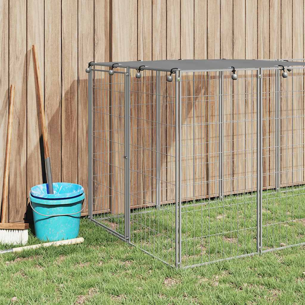 Dog Kennel Silver 330x110x110 cm Steel