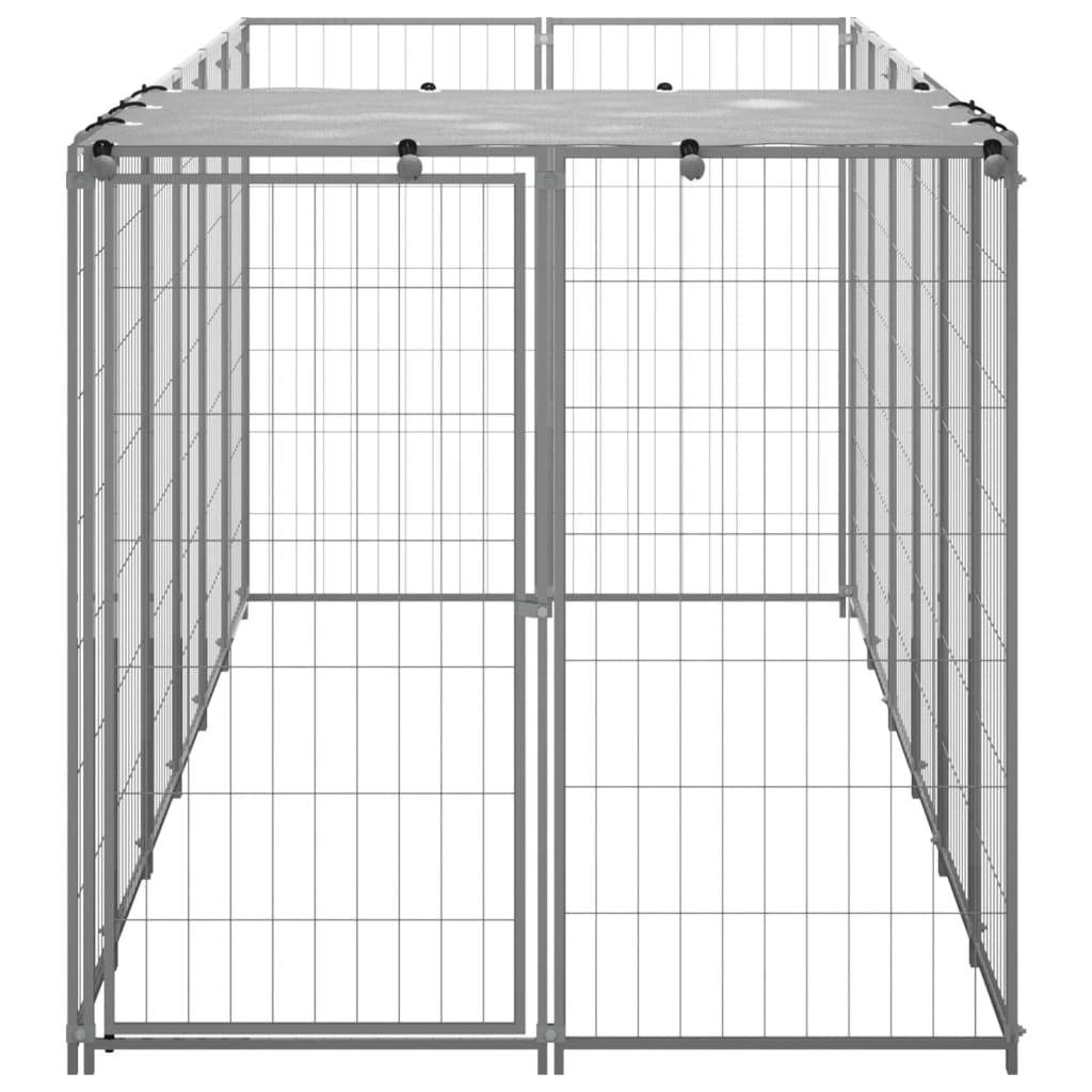 Dog Kennel Silver 330x110x110 cm Steel