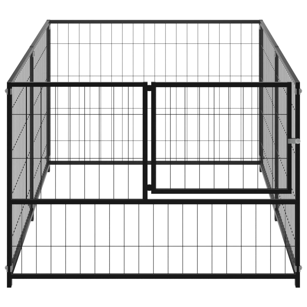 vidaXL Dog Kennel Black 200x100x70 cm Steel