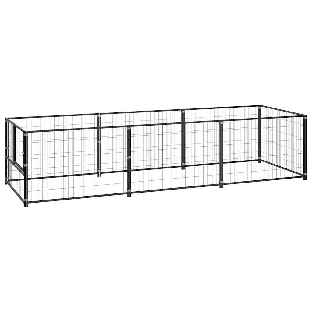 Animal Cage without Door Black 300 x 100 x 70 cm Steel