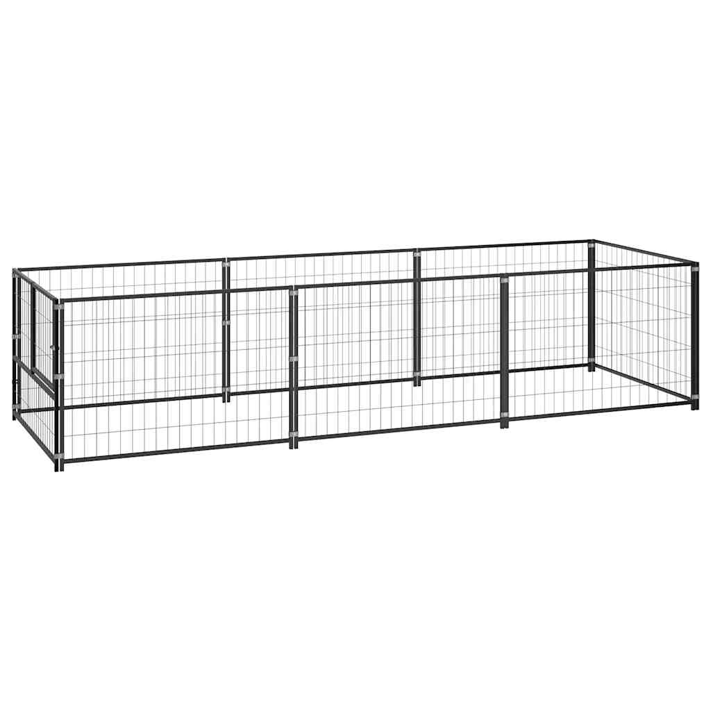 Animal Cage without Door Black 300 x 100 x 70 cm Steel