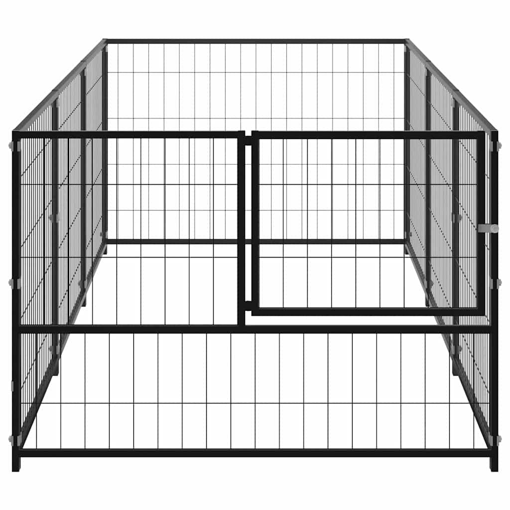 Animal Cage without Door Black 300 x 100 x 70 cm Steel