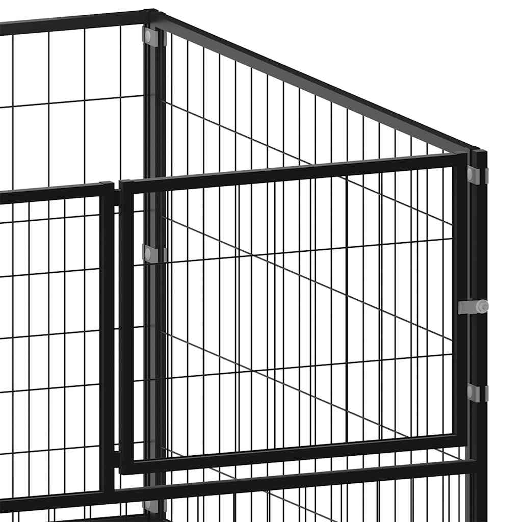 Animal Cage without Door Black 300 x 100 x 70 cm Steel
