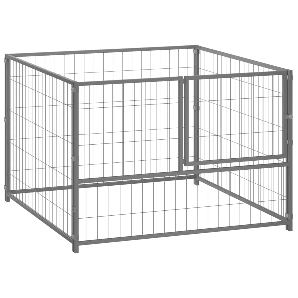 vidaXL Dog Kennel Silver 100x100x70 cm Steel