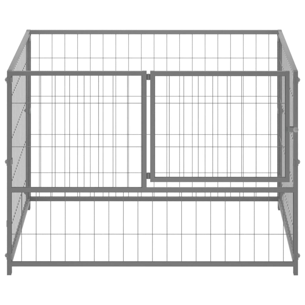 vidaXL Dog Kennel Silver 100x100x70 cm Steel